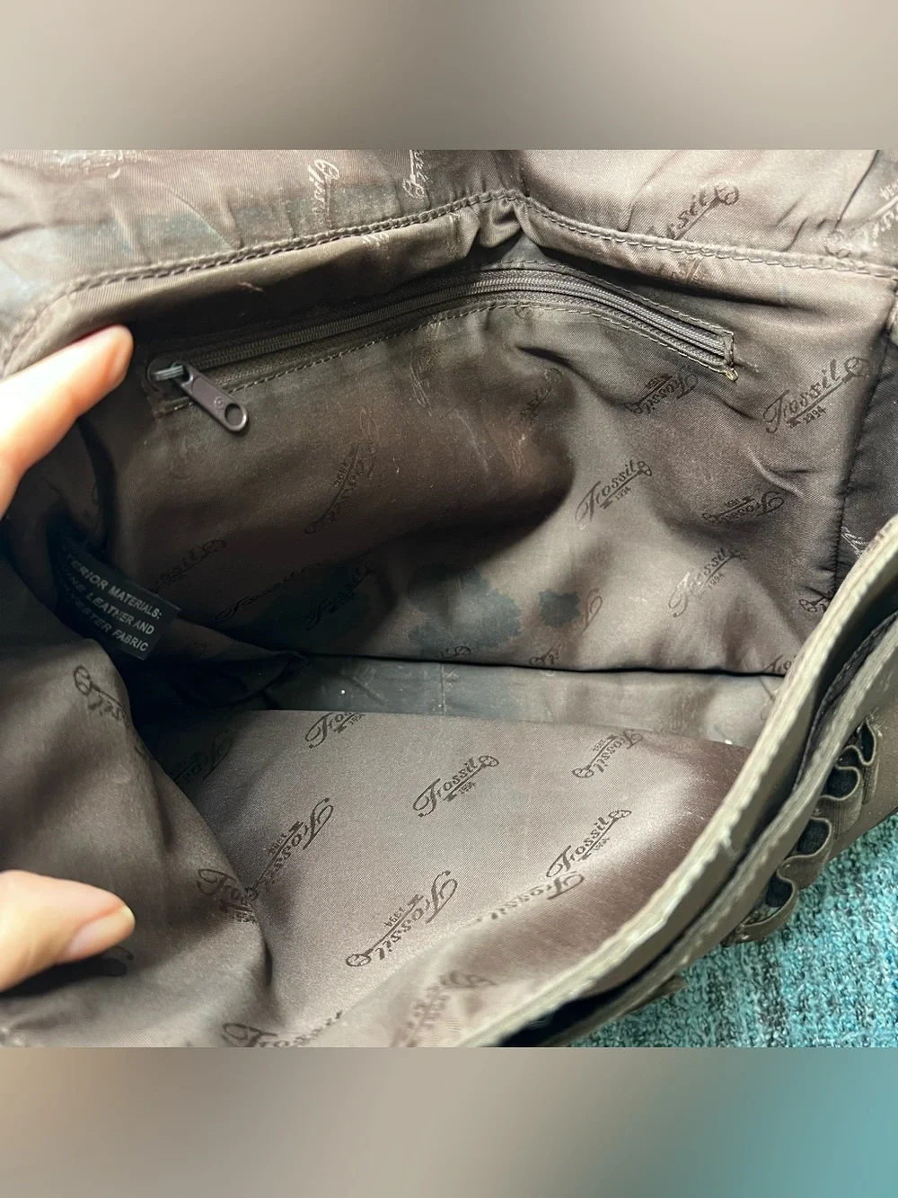 Vintage Fossil Brown Pebbled Leather Messenger Bag Book Bag Crossbody Laptop Bag